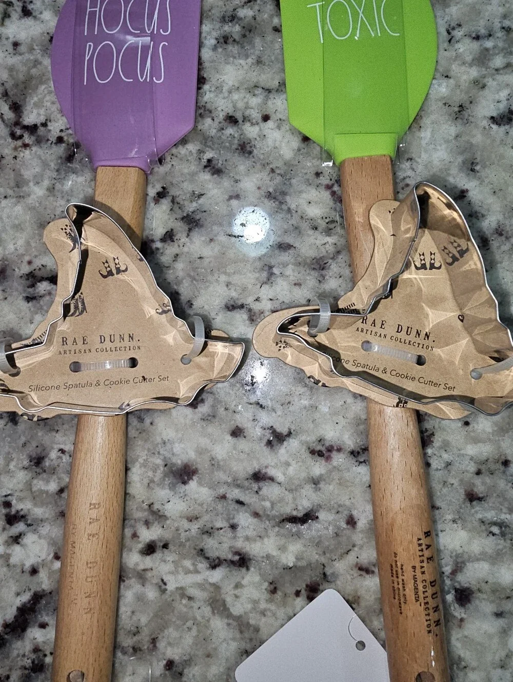 Rae Dunn Halloween Spatula & Cookie Cutter Set - Hocus Pocus & Toxic